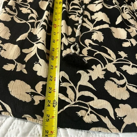 Knox Rose Balloon Sleeve Tassel Top Black and Cream Floral Flowy Swingy Sz XXL - Picture 9 of 10